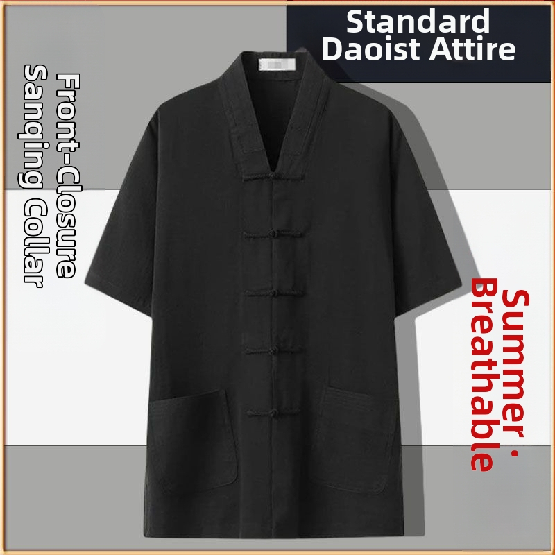 Даоистки роба за Тай Чи комплект, пет части, дишаща ленена материя 100%, марка Converge