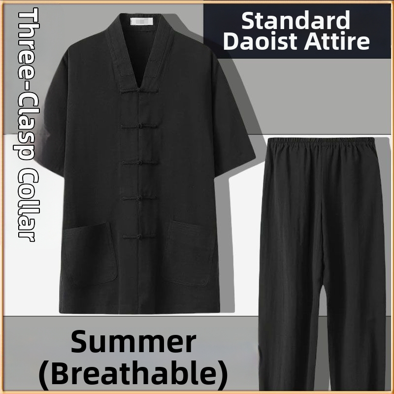 Даоистки роба за Тай Чи комплект, пет части, дишаща ленена материя 100%, марка Converge