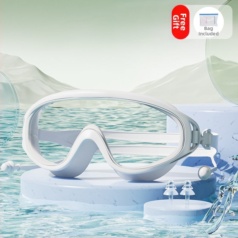 Antifog HD Miopijas peldēšanas brilles, PC lēcas, pieaugušajiem, komplekts ar peldcepuri