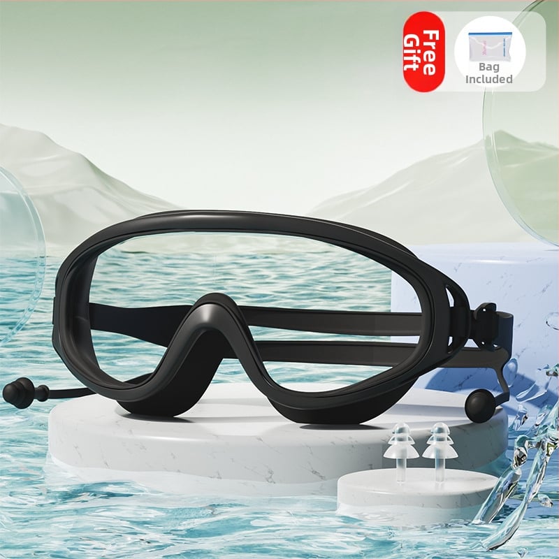 Antifog HD Miopijas peldēšanas brilles, PC lēcas, pieaugušajiem, komplekts ar peldcepuri