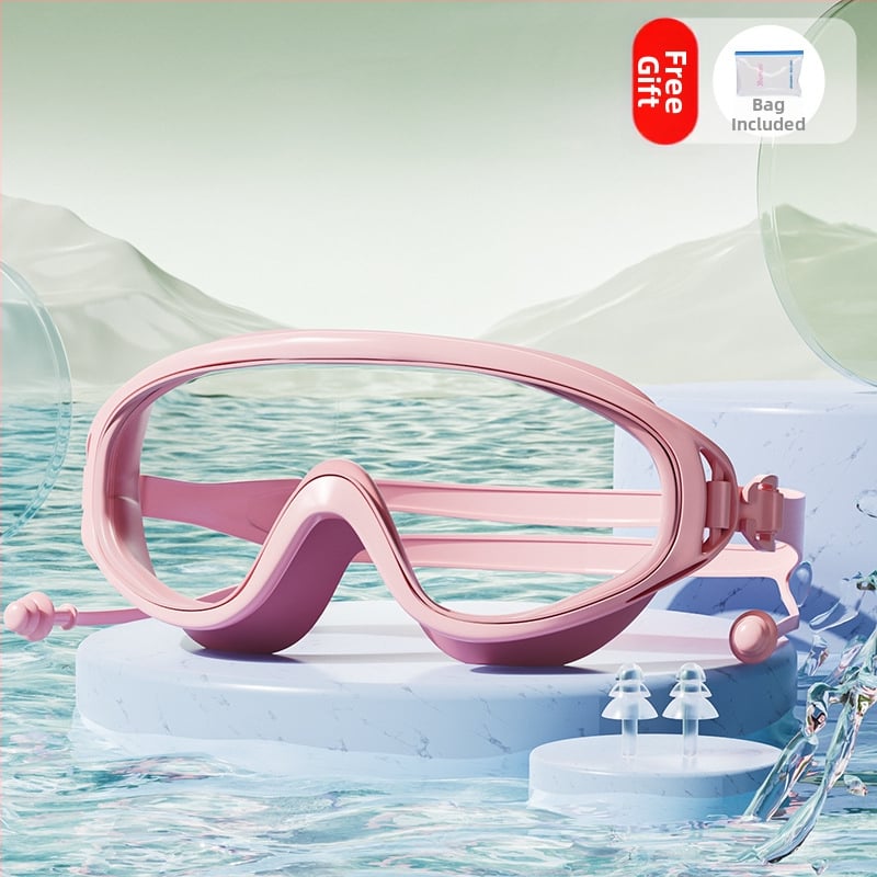 Antifog HD Miopijas peldēšanas brilles, PC lēcas, pieaugušajiem, komplekts ar peldcepuri