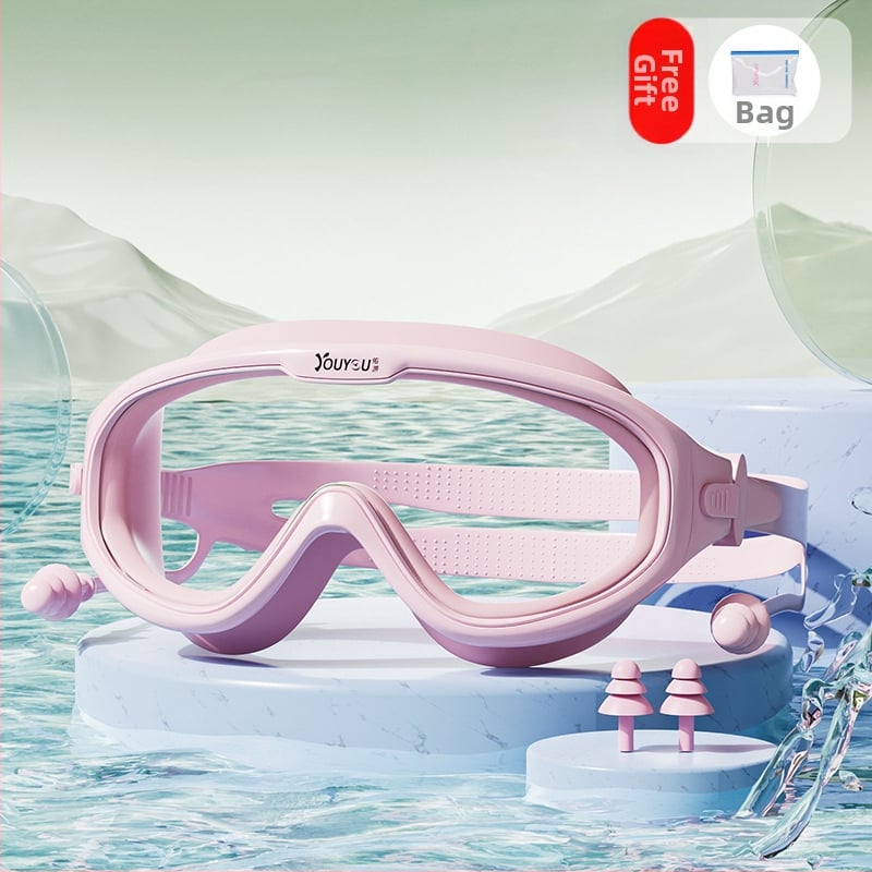 Antifog HD Miopijas peldēšanas brilles, PC lēcas, pieaugušajiem, komplekts ar peldcepuri