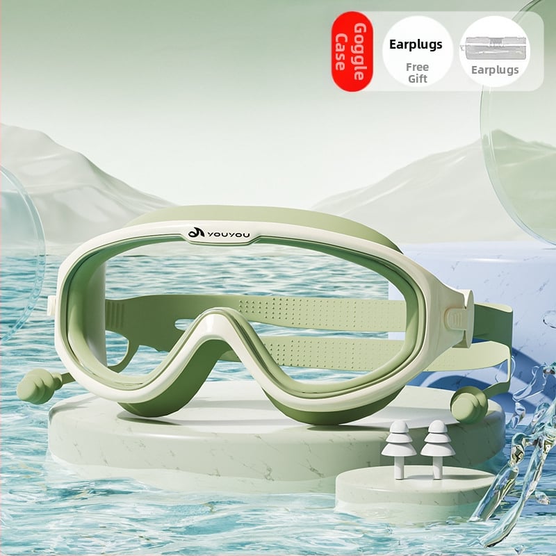 Antifog HD Miopijas peldēšanas brilles, PC lēcas, pieaugušajiem, komplekts ar peldcepuri