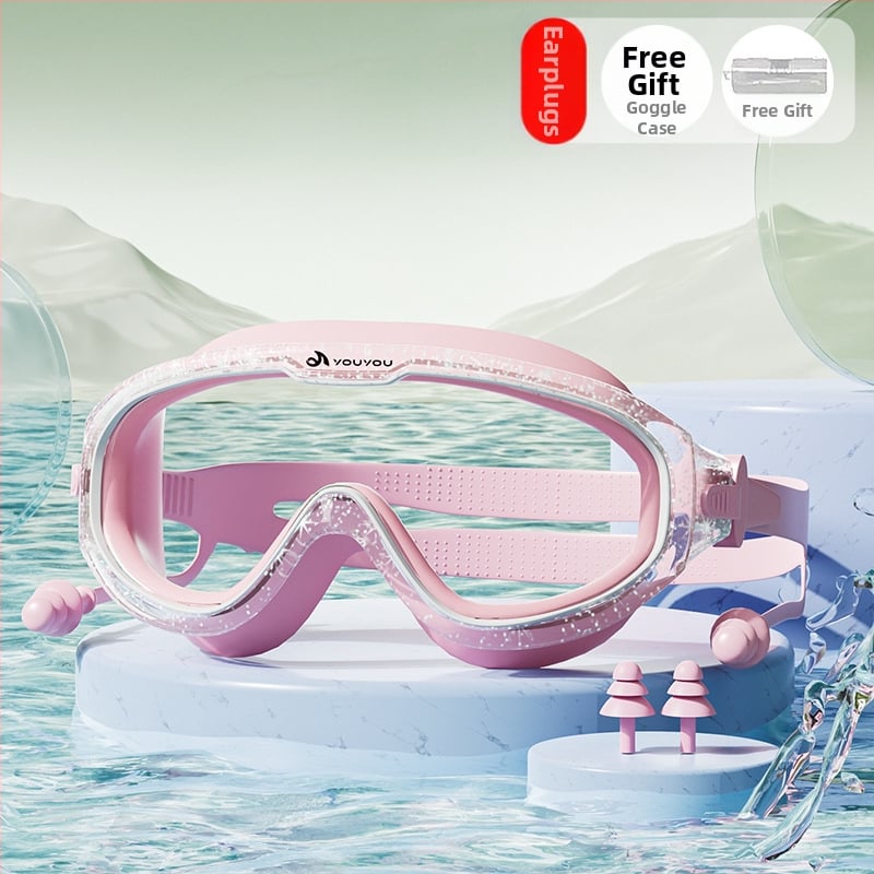 Antifog HD Miopijas peldēšanas brilles, PC lēcas, pieaugušajiem, komplekts ar peldcepuri