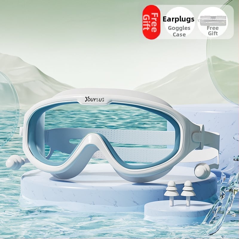 Antifog HD Miopijas peldēšanas brilles, PC lēcas, pieaugušajiem, komplekts ar peldcepuri