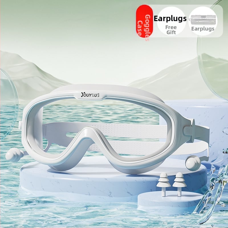 Antifog HD Miopijas peldēšanas brilles, PC lēcas, pieaugušajiem, komplekts ar peldcepuri