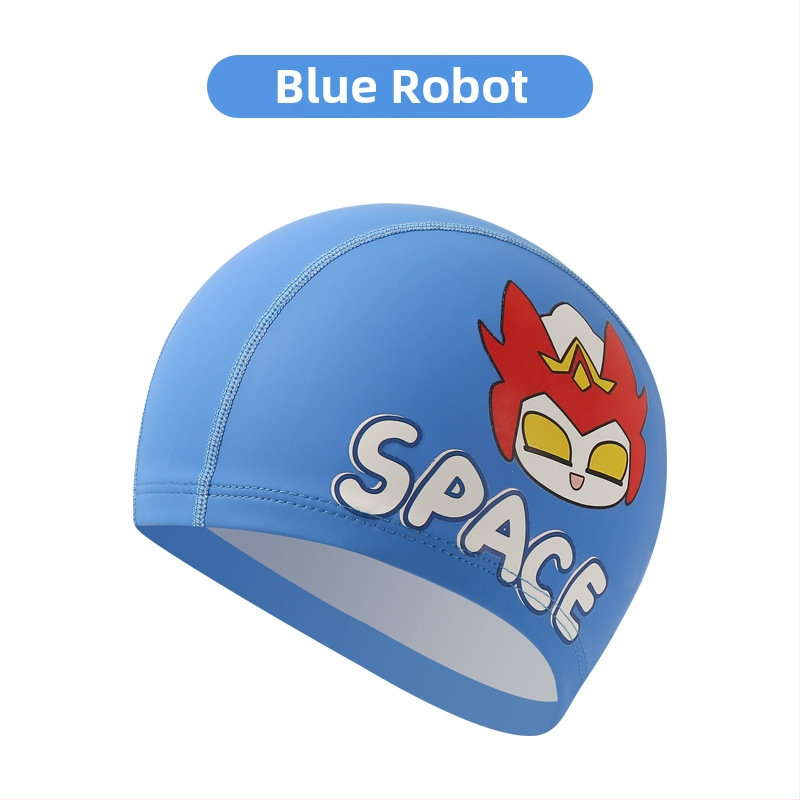 Dječja PU kapa za plivanje s uzorkom životinja – udoban labav kroj, pogodna za plivanje i vodene igre