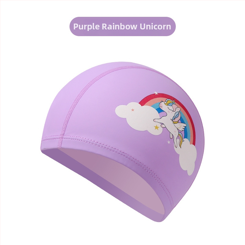 Dječja PU kapa za plivanje s uzorkom životinja – udoban labav kroj, pogodna za plivanje i vodene igre