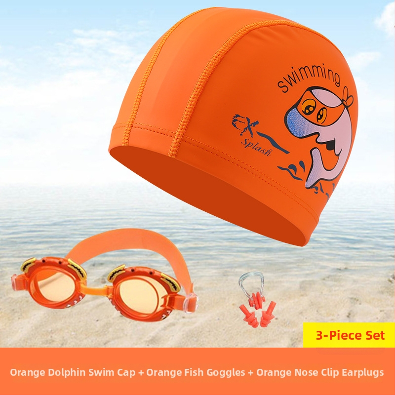 Dječja PU kapa za plivanje s uzorkom životinja – udoban labav kroj, pogodna za plivanje i vodene igre