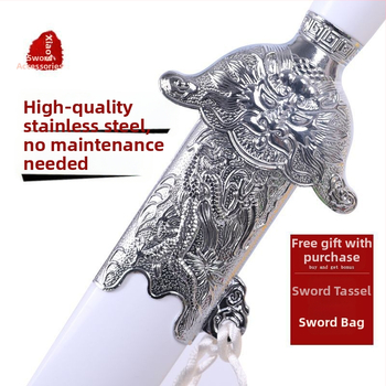 Tai Chi kard rozsdamentes acélból, élezetlen, edzéshez és bemutatókhoz