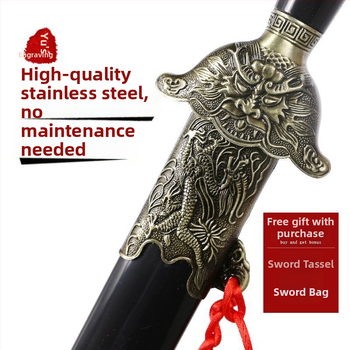 Tai Chi kard rozsdamentes acélból, élezetlen, edzéshez és bemutatókhoz