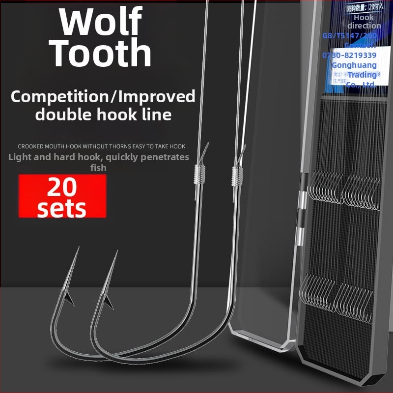 Kuke za ribolov s dvostrukim podlinijskim udicama, bodlje, 20 kom, duljina užeta 70 cm