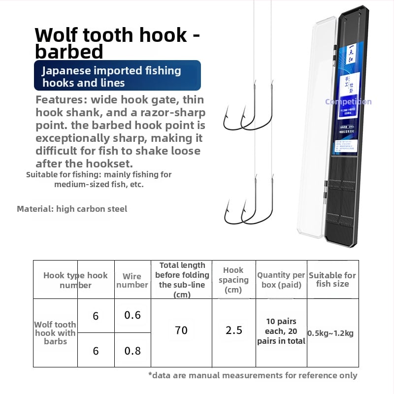 Kuke za ribolov s dvostrukim podlinijskim udicama, bodlje, 20 kom, duljina užeta 70 cm