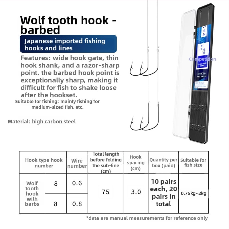 Kuke za ribolov s dvostrukim podlinijskim udicama, bodlje, 20 kom, duljina užeta 70 cm