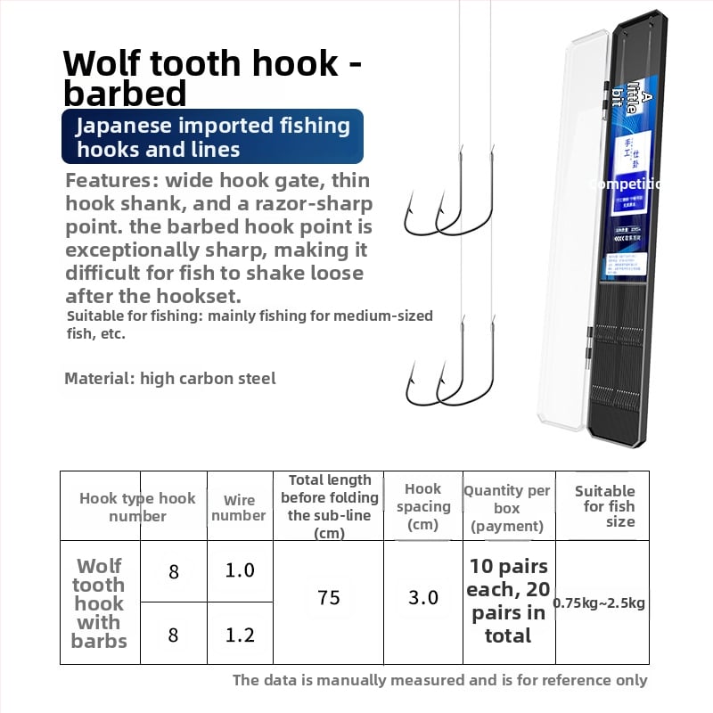 Kuke za ribolov s dvostrukim podlinijskim udicama, bodlje, 20 kom, duljina užeta 70 cm