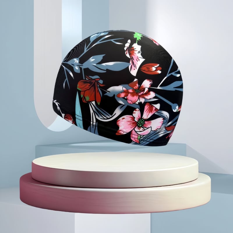 Peldēšanas cepure no poliestera ar drukas rakstu, unisex, pieaugušajiem (Poliesteris • Druka • Pieaugušie • Unisex)