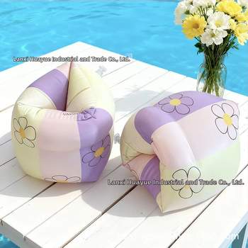 Bērnu peldēšanas gredzens uz rokas ar karikatūru drukāšanu, videi draudzīgs PVC, 0.21 mm biezums, manuāla piepumpēšana