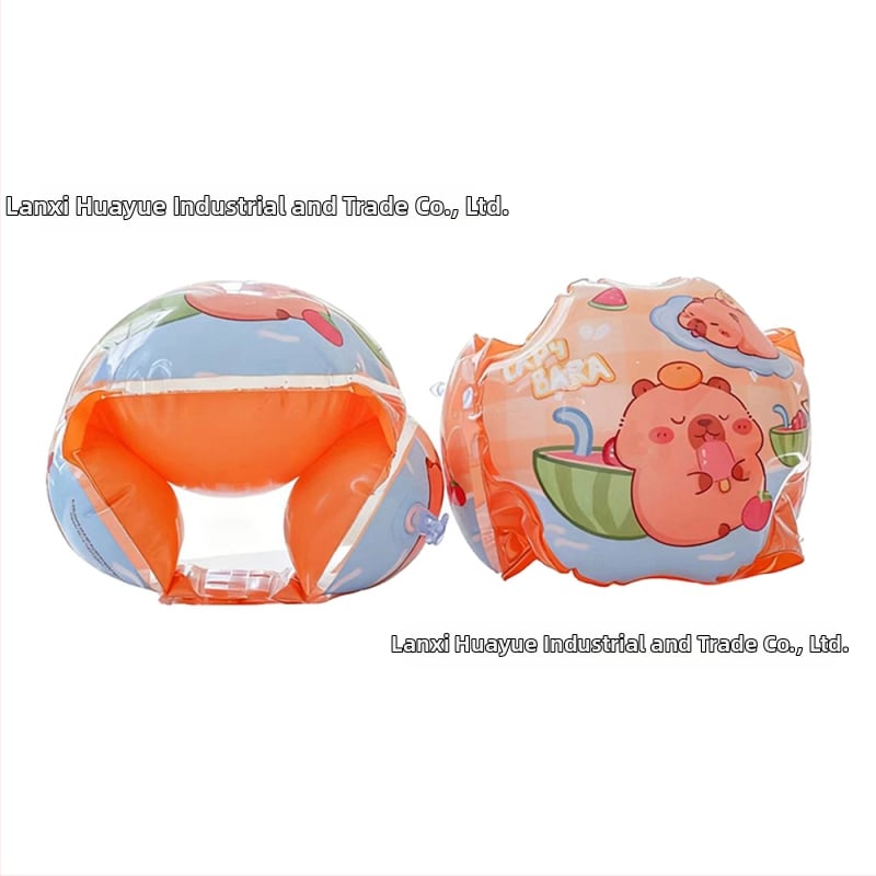 Bērnu peldēšanas gredzens uz rokas ar karikatūru drukāšanu, videi draudzīgs PVC, 0.21 mm biezums, manuāla piepumpēšana