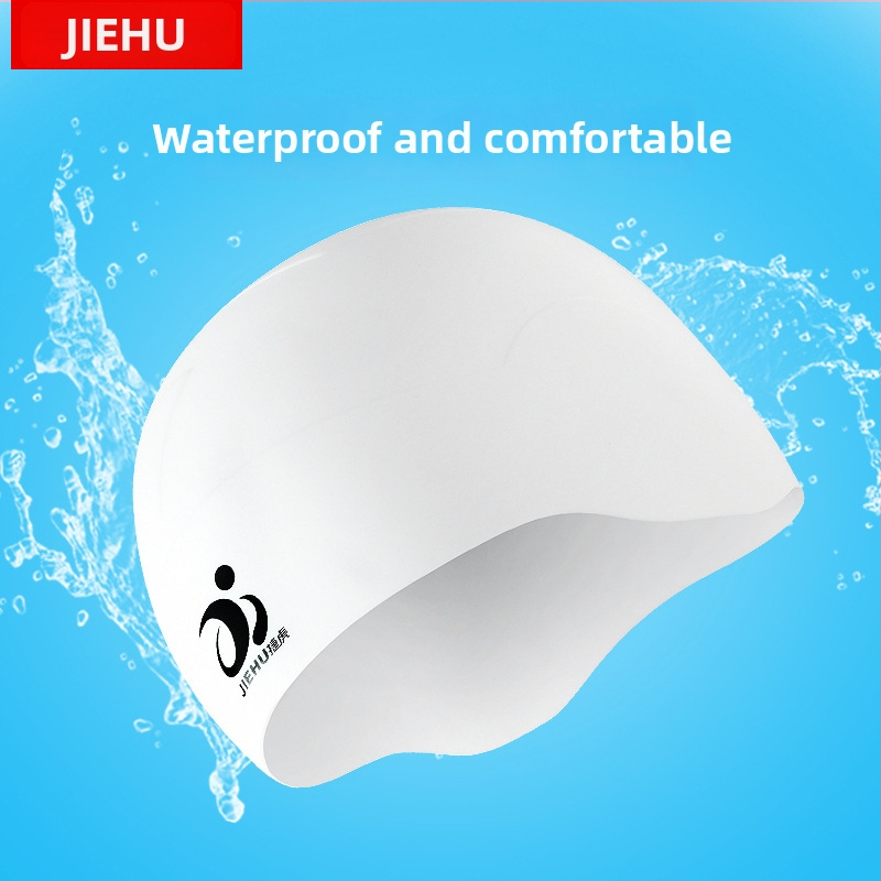 Jettiger силиконова шапка за плуване за дълга коса, унисекс – комплект с очила за плуване, за възрастни, едноцветен модел, водоустойчива