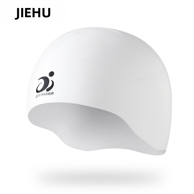 Jettiger silikona plaukšanas cepure garām matiem, abiem dzimumiem – komplekts ar brilles, pieaugušajiem, vienkrāsu raksts, ūdensizturīga