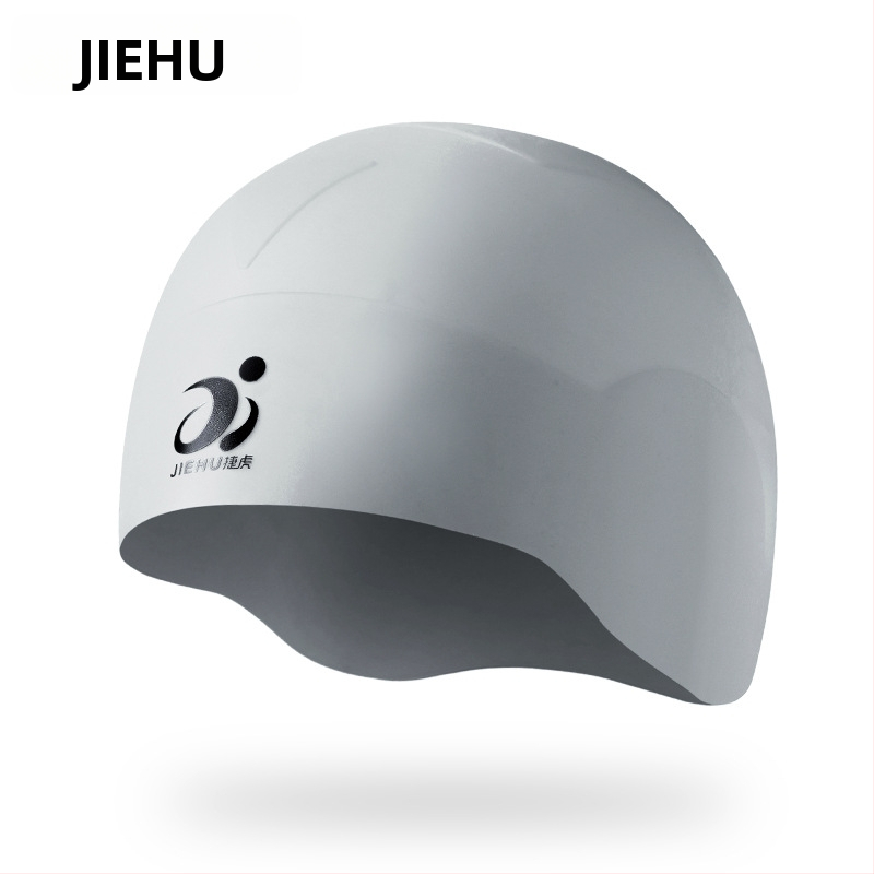 Jettiger silikona plaukšanas cepure garām matiem, abiem dzimumiem – komplekts ar brilles, pieaugušajiem, vienkrāsu raksts, ūdensizturīga