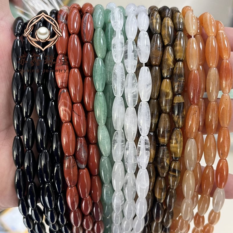 6x16 mm rižaste perle od agat i aventurina, cilindrične perle, slobodne perle, poluproizvodi za DIY ogrlice