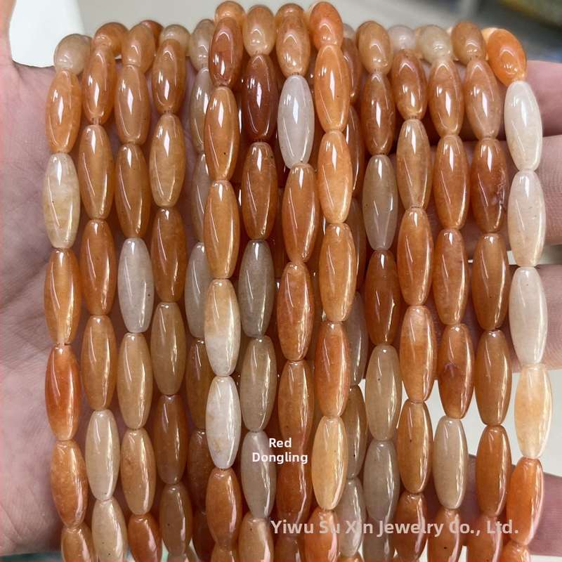 6x16 mm rižaste perle od agat i aventurina, cilindrične perle, slobodne perle, poluproizvodi za DIY ogrlice