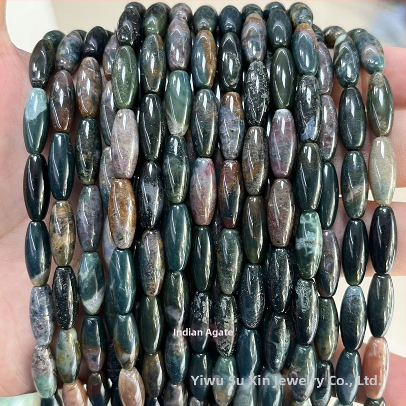 6x16 mm rižaste perle od agat i aventurina, cilindrične perle, slobodne perle, poluproizvodi za DIY ogrlice
