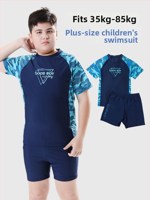 Muzhi Sea Плувен костюм за момчета и тийнейджъри, слънцезащитен и бързосъхнещ, за 6–14 г, 85% полиестер плат, 200 g, подплата 100% полиестер, стил бикини
