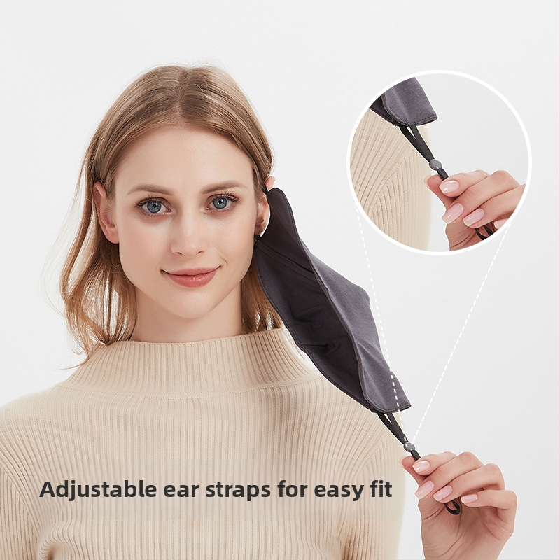 Moteriška šilta veido kaukė su ausų kilpomis, monochrominis raštas, dulkių apsauga, tinkama rudeniui ir žiemai