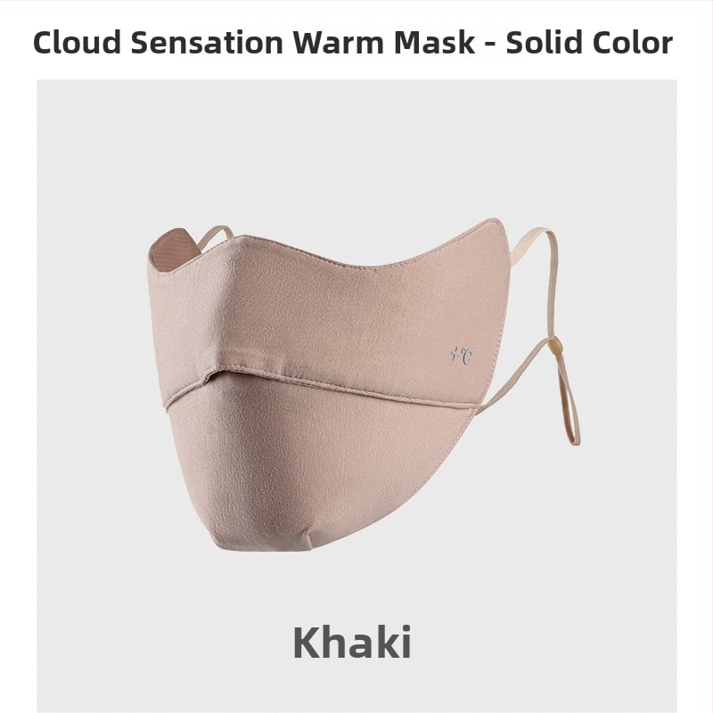 Moteriška šilta veido kaukė su ausų kilpomis, monochrominis raštas, dulkių apsauga, tinkama rudeniui ir žiemai