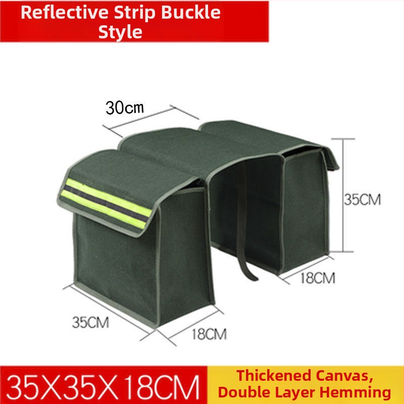 Motociklo sėdynių krepšiai iš storesnio drobinio audinio, abiem šonais, užpakaliniam sėdmeniui – įrankių dėžė