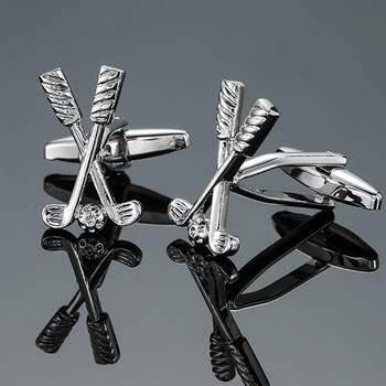 Rankogalių segtukai, sporto įrangos motyvas, varis, elektroplakavimas, kristalas, universalus stilius