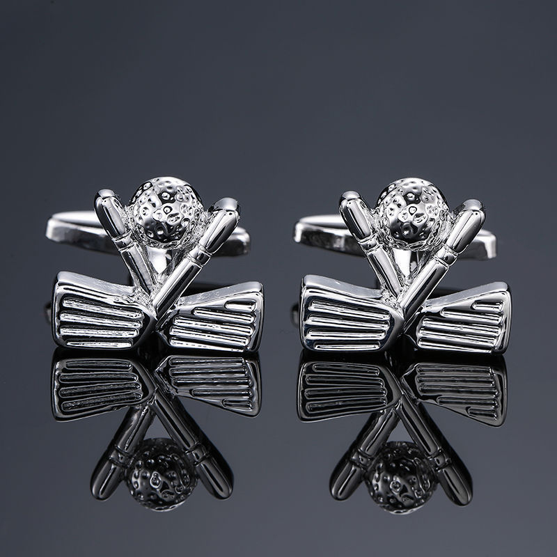 Rankogalių segtukai, sporto įrangos motyvas, varis, elektroplakavimas, kristalas, universalus stilius