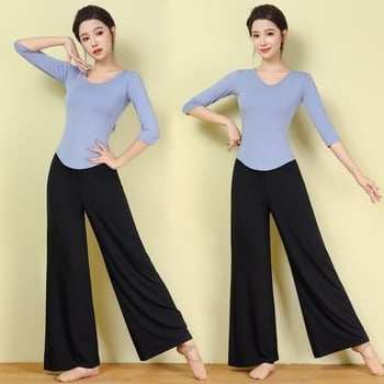 Moterų šokių treniruočių komplektas — prekinis ženklas yikuang; poliesteris su spandeksu; 50–70% spandex; 50–70% poliesterio; etninis šokis