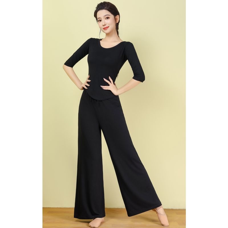 Moterų šokių treniruočių komplektas — prekinis ženklas yikuang; poliesteris su spandeksu; 50–70% spandex; 50–70% poliesterio; etninis šokis