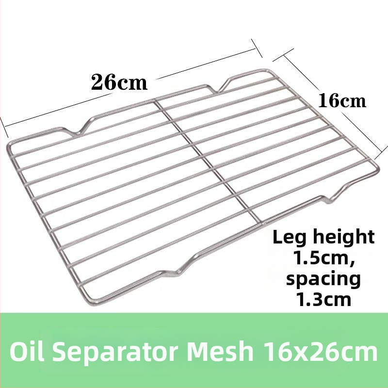 Komercinis nerūdijančio plieno kvadratinis padėklas su tinkleliu aliejaus kontrolei, filtravimo talpa vandens ir aliejui, maisto demonstravimui, kepimui ir prieskoniams