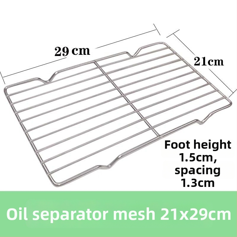 Komercinis nerūdijančio plieno kvadratinis padėklas su tinkleliu aliejaus kontrolei, filtravimo talpa vandens ir aliejui, maisto demonstravimui, kepimui ir prieskoniams
