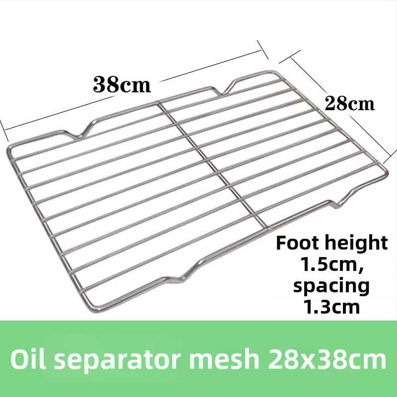Komercinis nerūdijančio plieno kvadratinis padėklas su tinkleliu aliejaus kontrolei, filtravimo talpa vandens ir aliejui, maisto demonstravimui, kepimui ir prieskoniams