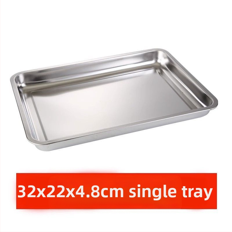 Komercinis nerūdijančio plieno kvadratinis padėklas su tinkleliu aliejaus kontrolei, filtravimo talpa vandens ir aliejui, maisto demonstravimui, kepimui ir prieskoniams