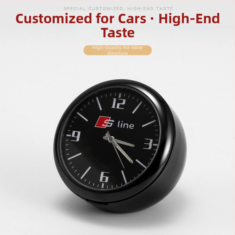 Automobilinis laikrodis su apšvietimu, skaitmeninis kvarcinis laikrodis, belaidis, metalinis korpusas, modelis 013, su logotipu spausdintu