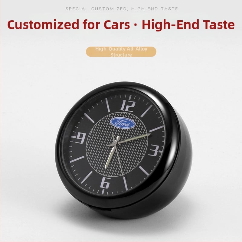 Automobilinis laikrodis su apšvietimu, skaitmeninis kvarcinis laikrodis, belaidis, metalinis korpusas, modelis 013, su logotipu spausdintu