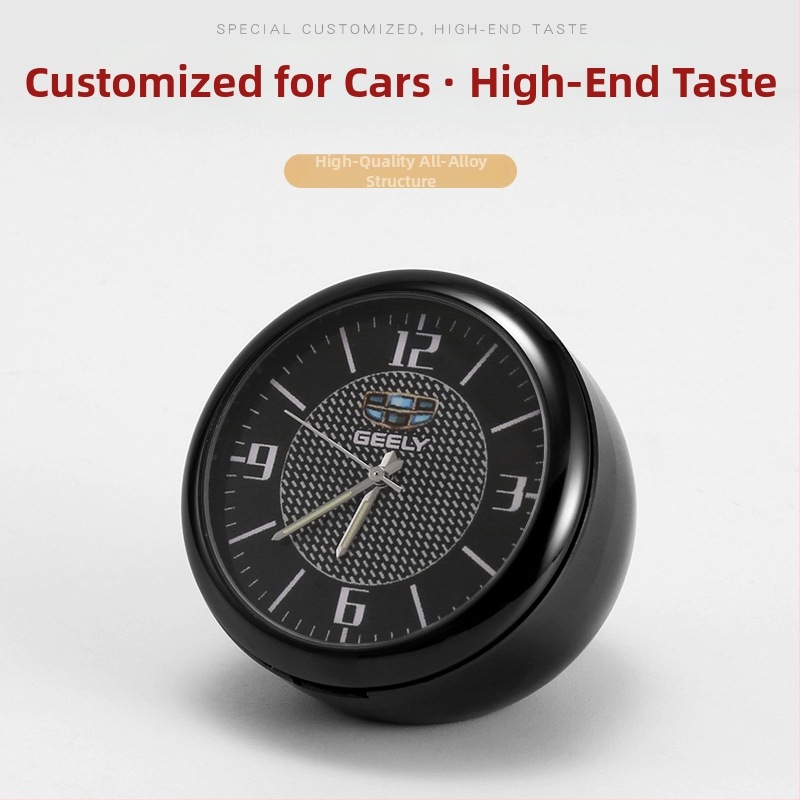 Automobilinis laikrodis su apšvietimu, skaitmeninis kvarcinis laikrodis, belaidis, metalinis korpusas, modelis 013, su logotipu spausdintu