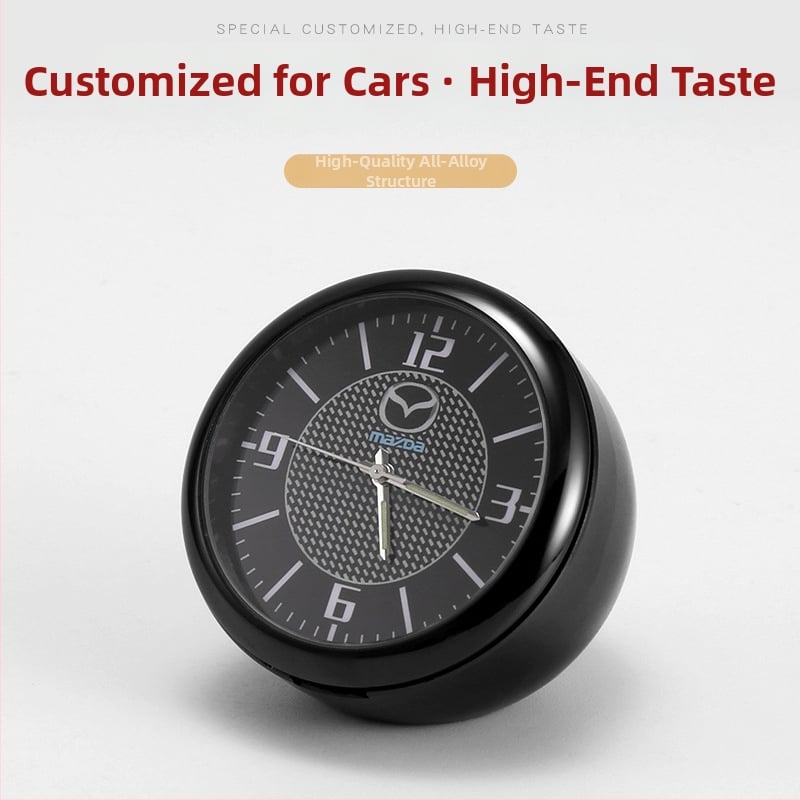 Automobilinis laikrodis su apšvietimu, skaitmeninis kvarcinis laikrodis, belaidis, metalinis korpusas, modelis 013, su logotipu spausdintu