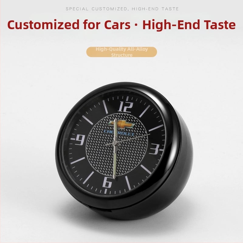 Automobilinis laikrodis su apšvietimu, skaitmeninis kvarcinis laikrodis, belaidis, metalinis korpusas, modelis 013, su logotipu spausdintu