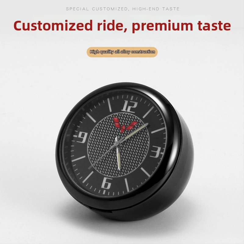 Automobilinis laikrodis su apšvietimu, skaitmeninis kvarcinis laikrodis, belaidis, metalinis korpusas, modelis 013, su logotipu spausdintu