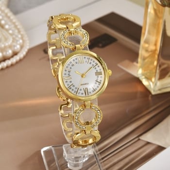 Uus naiste käekell moodsa Rooma sihverplaadiga, teemantidega inkrusteeritud, täisteemantidega luksusliku temperamendiga, lihtne käekell käevõrukaunistusega