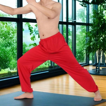 Taiji kelnės unisex – Vinylon-Lycra audinys su lino įdėklu, Sanda kovos menų treniruočių kelnės (Vinylon 51–70%, lino įdėklas 51–70%)