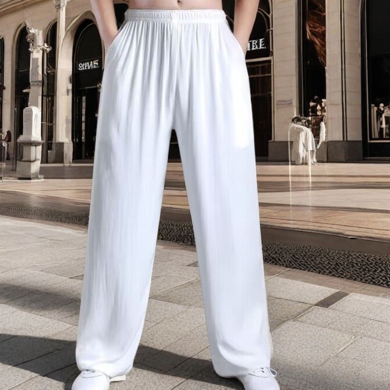 Taiji kelnės unisex – Vinylon-Lycra audinys su lino įdėklu, Sanda kovos menų treniruočių kelnės (Vinylon 51–70%, lino įdėklas 51–70%)