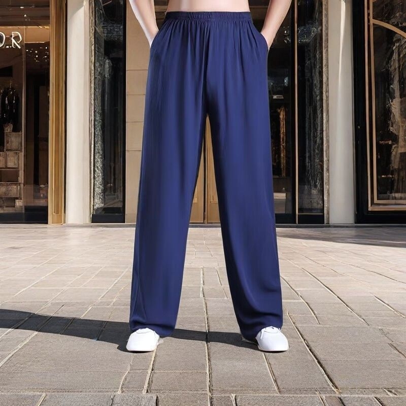 Taiji kelnės unisex – Vinylon-Lycra audinys su lino įdėklu, Sanda kovos menų treniruočių kelnės (Vinylon 51–70%, lino įdėklas 51–70%)